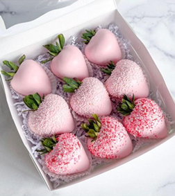 Pink Perfection Dipped Strawberries, Get Well