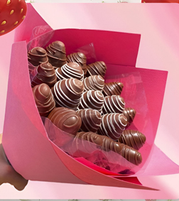 Pink Choco-Dipped Strawberry Bouquet