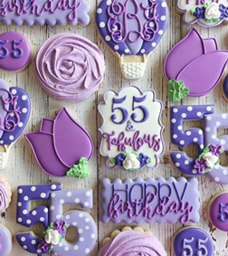 Purple Bunch Birthday Cookies