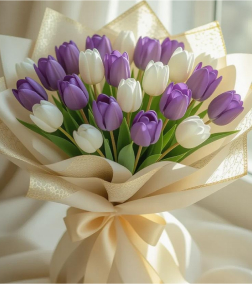 Purple White Tulips