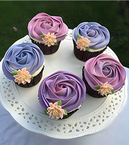 Purple Galaxy Rose Cupcakes