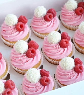 Raspberry Swirl Cupcakes - 9 Cupcakes