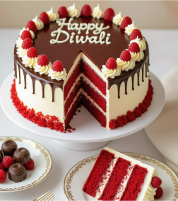 Red Radiance Diwali Cake