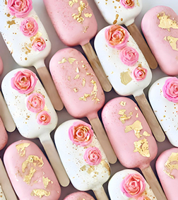 Rosy Gold Cakesicles