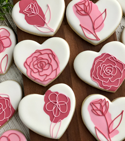 Rosy Heart Cookies