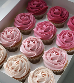 Rosy Ombre Swirls Cupcakes