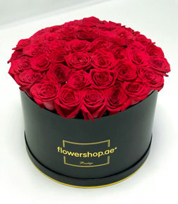 Prestige 50 Rose Black Hatbox, Valentine's Day