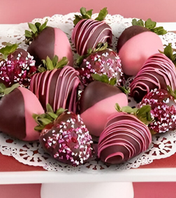 Savory Pink Dipped Strawberries