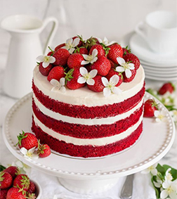 Strawberry Dose Red Velvet  Cake