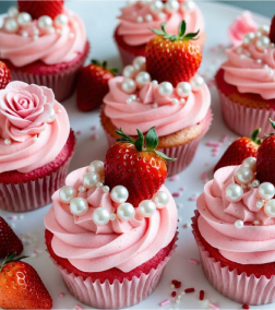 Strawberry Pearl Cupcakes