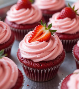 Strawberry Velvet Cupcakes