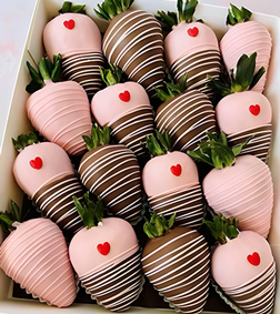Subtle Pink Dipped Strawberries