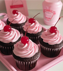 Sweet Cherry Swirl Cupcakes