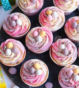 Swirl Nest Cupcakes, Pink