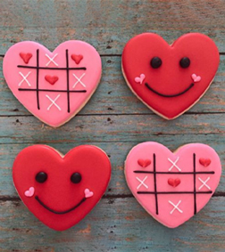 Tic-Toc-Toe Heart Cookies