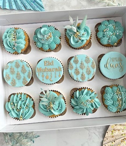 Turquoise Eid Cupcakes