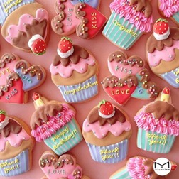 Cupcake Design Birthday Cookies