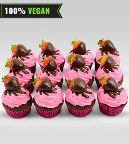 Vegan Strawberry Cupcakes - 12 Cupcakes