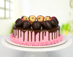 Eggless Strawberry Chocolate Cake