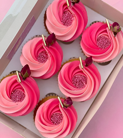 Vibrant Pink Swirl Cupcakes