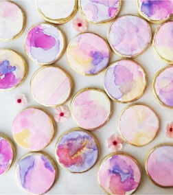 Watercolor Purple Cookies