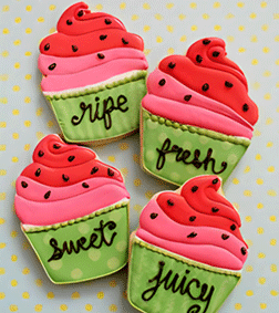 Watermelon Cupcake Cookies