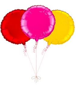Balloon Bouquet: 3 Balloons (Red, Pink, Gold)