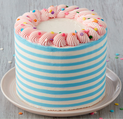Confetti of Fun - Striped Cake, Customized Cakes