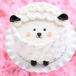 Peeking Sheep Eid Rosette Cake