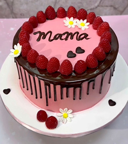 Raspberry Topped Mama Cake