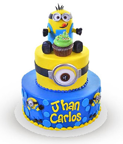 Minion madness Tiered Birthday Cake