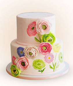 Vintage Florals Painted Cake, Cakes