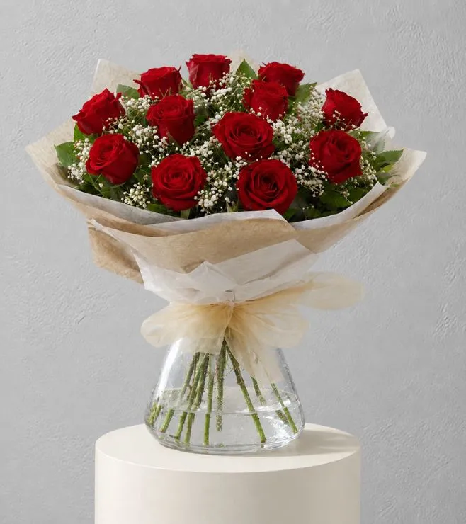 Heavenly Red Rose Hand-tied